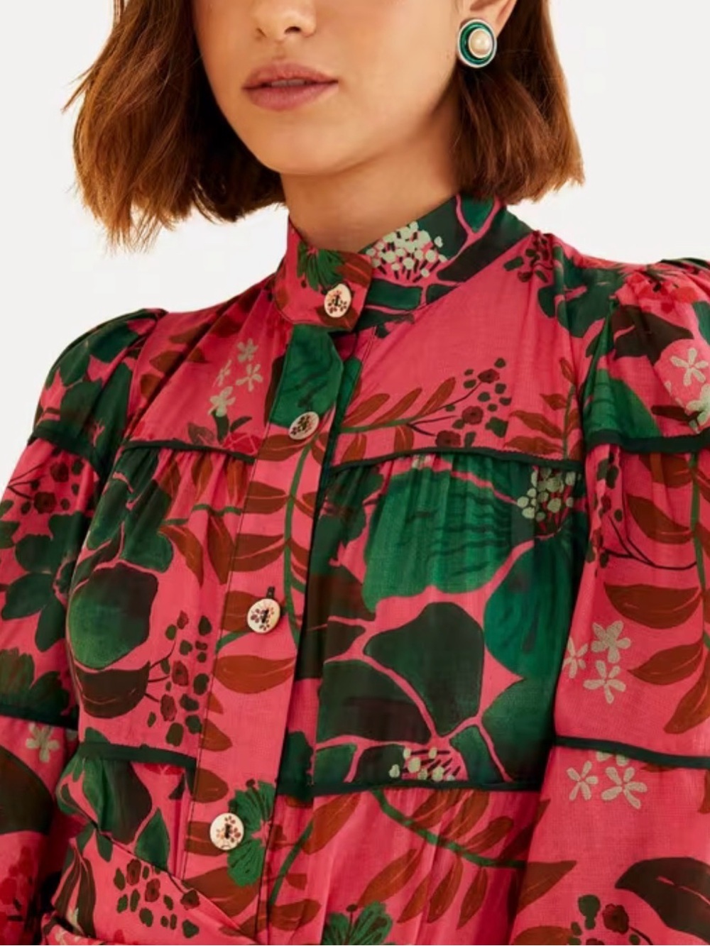 FARM Rio Pink and Green Floral Mini Dress - Picture 4 of 6